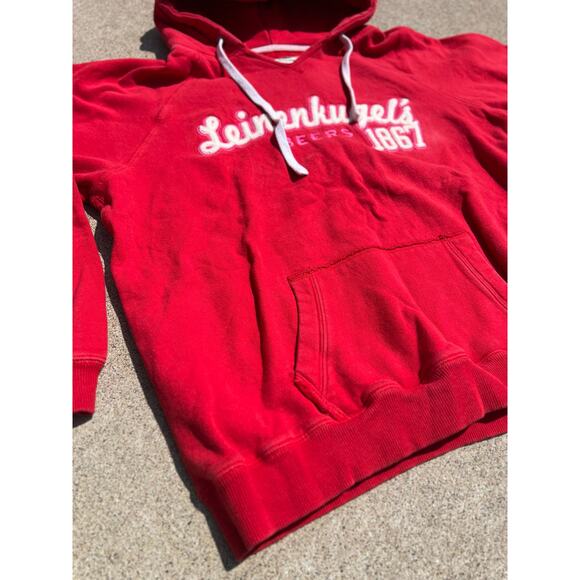 Vintage Leinenkugel's Beers 1867 Red Graphic Hooded Sweatshirt Size XL - Picture 2 of 5